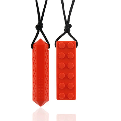 Sensory Chew Necklaces(2 Pack) for Kids with Teething, ADHD, Autism, Biting Needs, Oral Motor Chewy Teether, Chewlery Tool