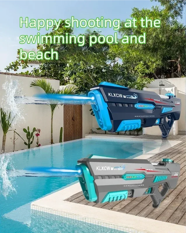 Automatic LED Water Gun Toys Big Capacity High Pressure Water Blaster Soaker Guns Outdoor Beach Pool Toys For Boy Kids Gifts