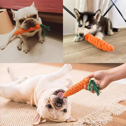 1pc Pet Knot Toy for Dog and Cat Carrot Shape Dog Chew Toys Cotton Rope Toys for Indoor Dogs Cat Toys Dog Accessories