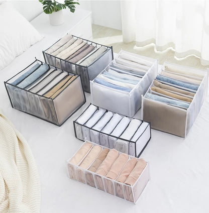 Organizer Panties Socks Storage Boxes Wardrobe Pants Clothes Underwear Drawers jeans Clothes Separator Bra Folding Divider