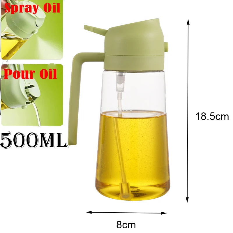 2 in 1 Spray for Olive Oil Spray Sprayer Dispenser Bottle Comfortable Handle Design for Barbecue Air Frying Pan Oven Camping