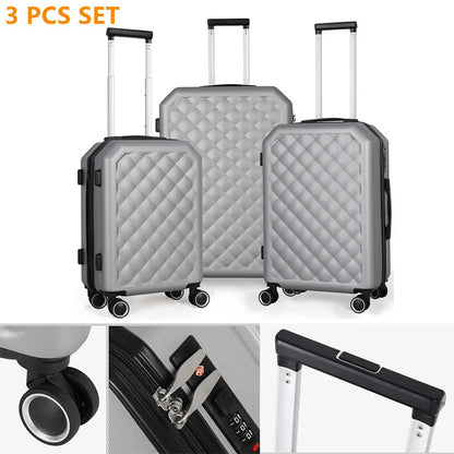 3 Pieces Luggage Set Softside Travel Suitcase with Spinner Wheels, 20+24+28in Lightweight Suitecase Set