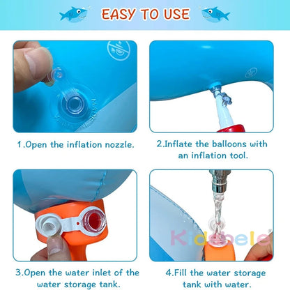 SharkWater Squirter Gun For Kid Super Water Blaster Soaker Summer Handheld Large Capacity Long Range Press Inflatable Water Toys