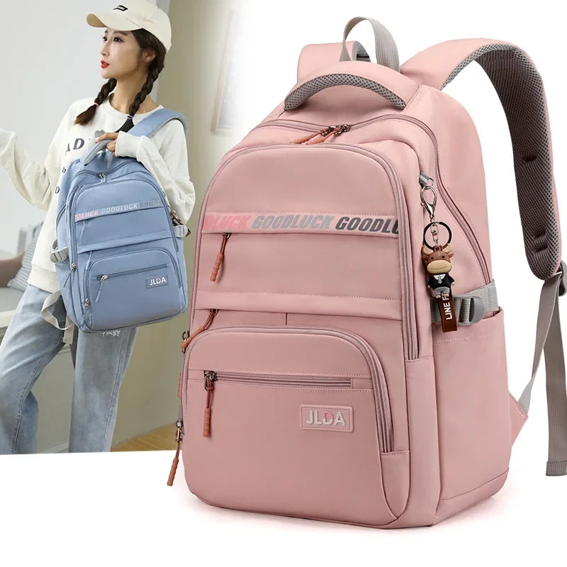 Girl School Bag Women Backpack Back Pack For Teenager Children Female Pink Schoolbag Primary High Bagpack Class Teens Child Kids