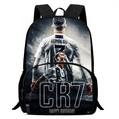 Cartoon C-CR7 Football-Stars Child Backpack,Shoulder Bags,Pencil Bags for 4-8 Years Old Anime School Bags for Boy Girl Best Gift