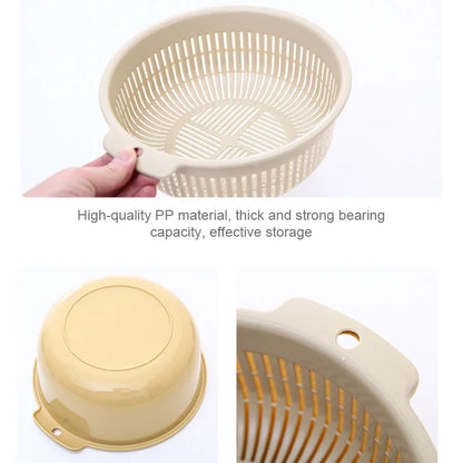 1 Set Double Drain Basket Bowl Washing Storage Basket Strainers Bowls Drainer Vegetable Cleaning Colander Cocina Kitchen Gadgets