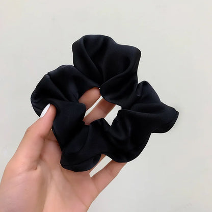 Korean Silk Oversized Scrunchie For Women Elastic Hair Bands Ponytail Holder Elegant Satin Ponytail Hair Rope Hair Tie Accessory