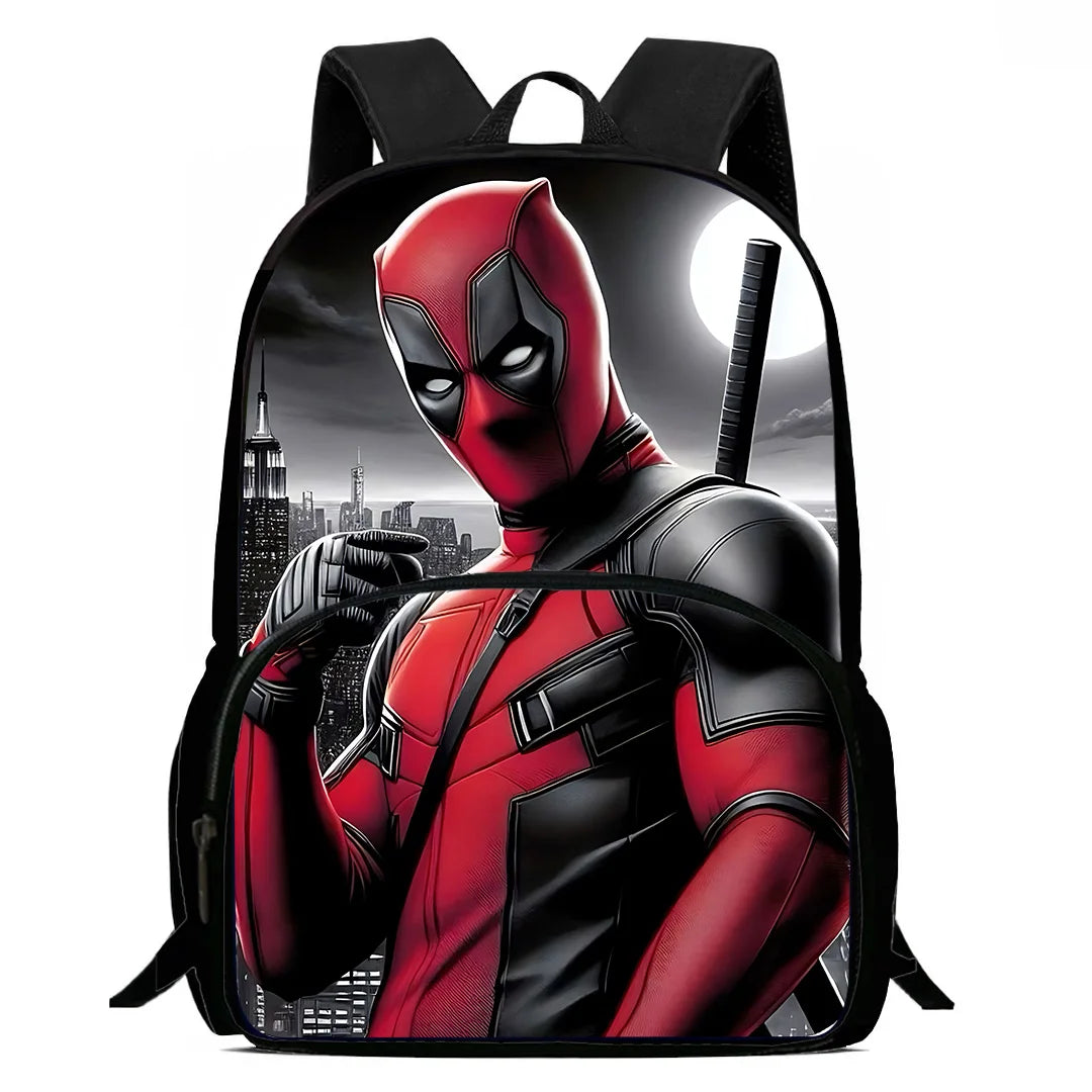 3Pcs Set Deadpools Heroes Child Backpacks Shoulder Bag Pencil Case Pupil Large Capacity School Bags for Boys Girls Best Gift