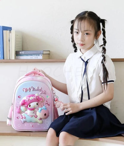 Lovely Kuromi Melody New Backpack For Girls Hello Kitty Princess School Bags Kids Satchels Kindergarten Bookbag Mochila Infantil