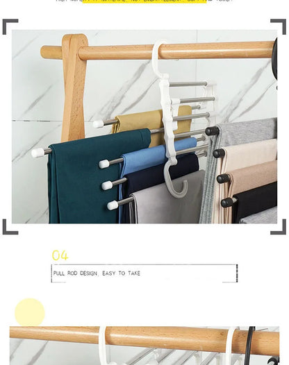 Folding Pants Storage Multifunctional Hanger for Pant Rack Hanger Clothes Organizer Hangers Save Wardrobe Space Bedroom Closets