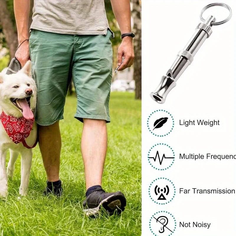 1/2Pcs Dog Whistle To Stop Barking, Adjustable Sound Pitch Dog Whistle With Keychain, Professional Recall Pet Puppy Cat Dog