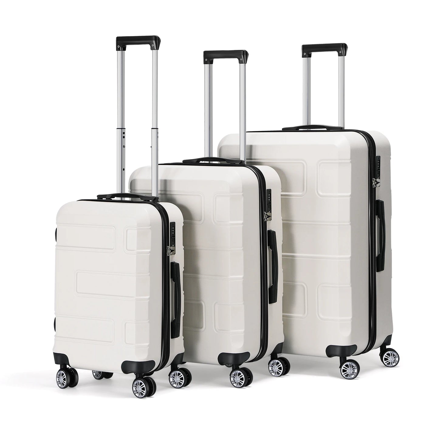 [2024 NEW] 3PCS ABS Luggage Set with Silent Spinner Wheel TSA Lock Big Capacity Travel Suitcase For Family 28 Inch Luggage