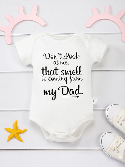 Funny Newborn Boys Girls Clothes 100% Cotton Onesie Text Pattern Short Sleeve Baby Romper Casual Comfortable Crew Neck Summer