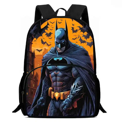 Cartoon Super Hero B-BatmanS School Backpack,Lunch Bags,Pencil Bags for 4-8 Years Old,Cartoon School Bags for Boy Girl Best Gift