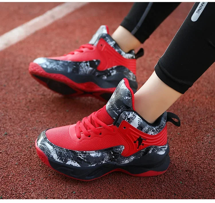 2024 New Boys Brand Basketball Shoes for Kids Sneakers Thick Sole Non-slip Children Sports Shoes Child Boy Basket Trainer Shoes