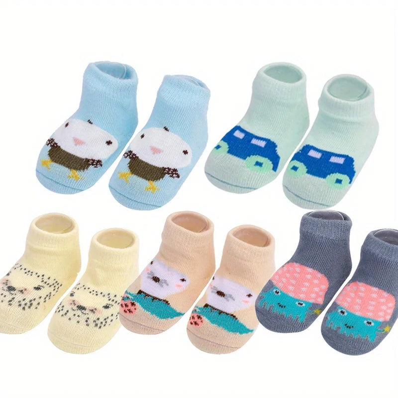 Kids Children's Socks for Girls Boys Non-slip Print Cotton Toddler Baby Christmas Socks for Newborns Infant Short Socks Clothing