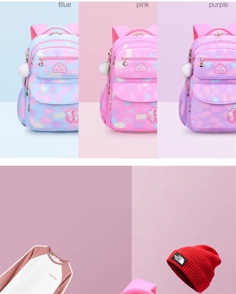 Girl Children Backpack School Bag Back Pack Pink For Kid Child Teenage Schoolbag Primary Kawaii Cute Waterproof Little Class Kit