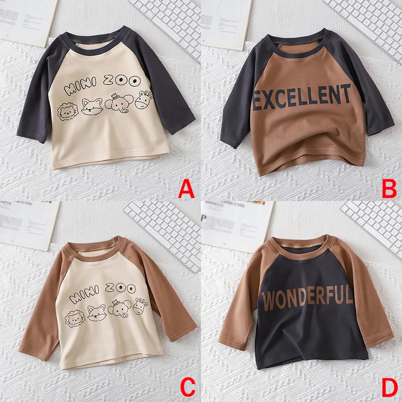 Baby Children's Bottom Long Sleeved T Shirt Infant Boy Girls Velvet Single Tops Kids Casual Outfits