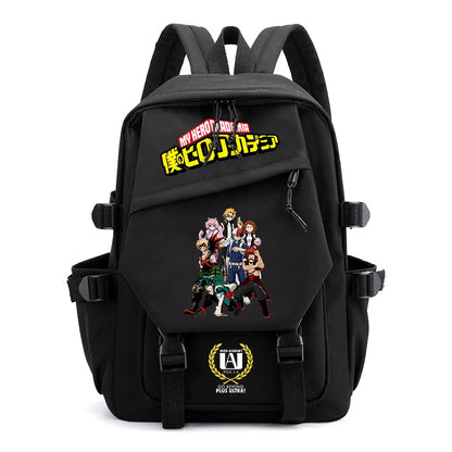 My Hero Academia cartoon backpack for primary and secondary school students black girl bag kids back to school gift