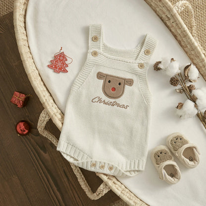 ma&baby 1-18M Christmas Baby Boy Girl Romper Newborn Infant Sleeveless Tree Santa Embroidery Knit Overall Jumpsuit Xmas Costumes