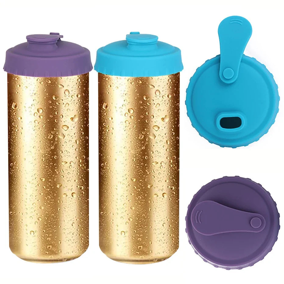 6Colors Silicone Soda Can Lid Reusable Can Stopper for Soda Beer Drinks Juice Coke Beverage Fits Standard Cans Protecto Coke Can