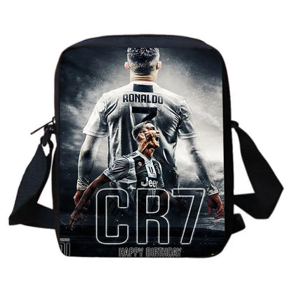 Cartoon C-CR7 Football-Stars Child Backpack,Shoulder Bags,Pencil Bags for 4-8 Years Old Anime School Bags for Boy Girl Best Gift