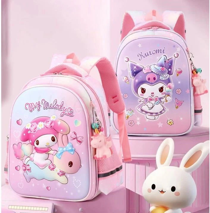 Lovely Kuromi Melody New Backpack For Girls Hello Kitty Princess School Bags Kids Satchels Kindergarten Bookbag Mochila Infantil