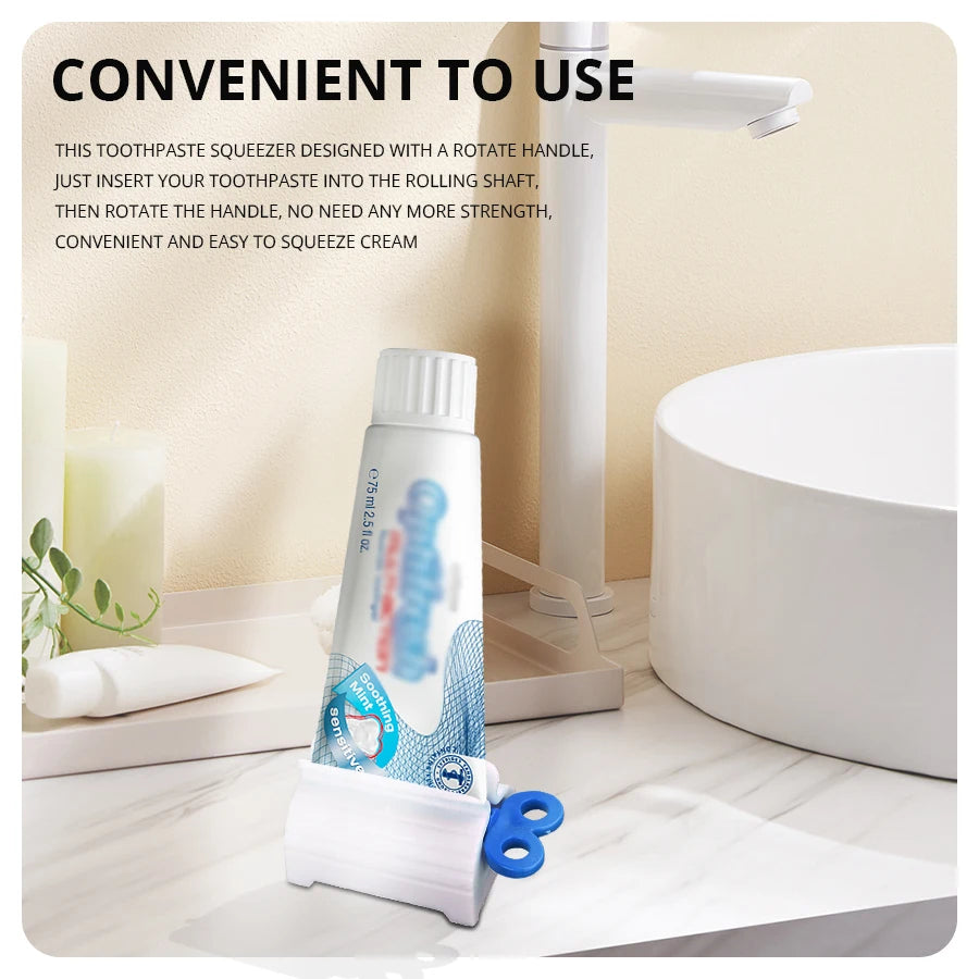 1 Pc Rolling Tube Toothpaste Squeezer Toothpaste Seat Holder Stand Rotate Toothpaste Dispenser for Bathroom