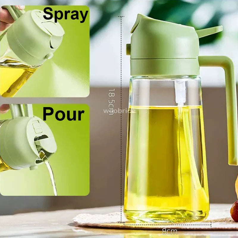 2 in 1 Spray for Olive Oil Spray Sprayer Dispenser Bottle Comfortable Handle Design for Barbecue Air Frying Pan Oven Camping