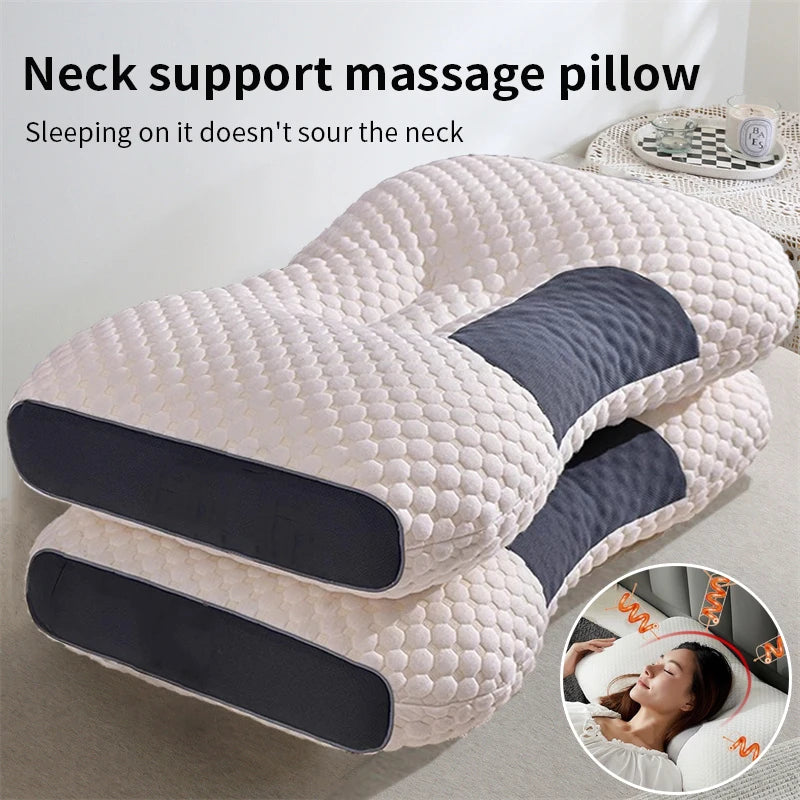 New Neck Pillow Help Sleep And Protect The Neck Cervical Orthopedic Household Soybean Fiber Massage SPA Pillow For Sleeping