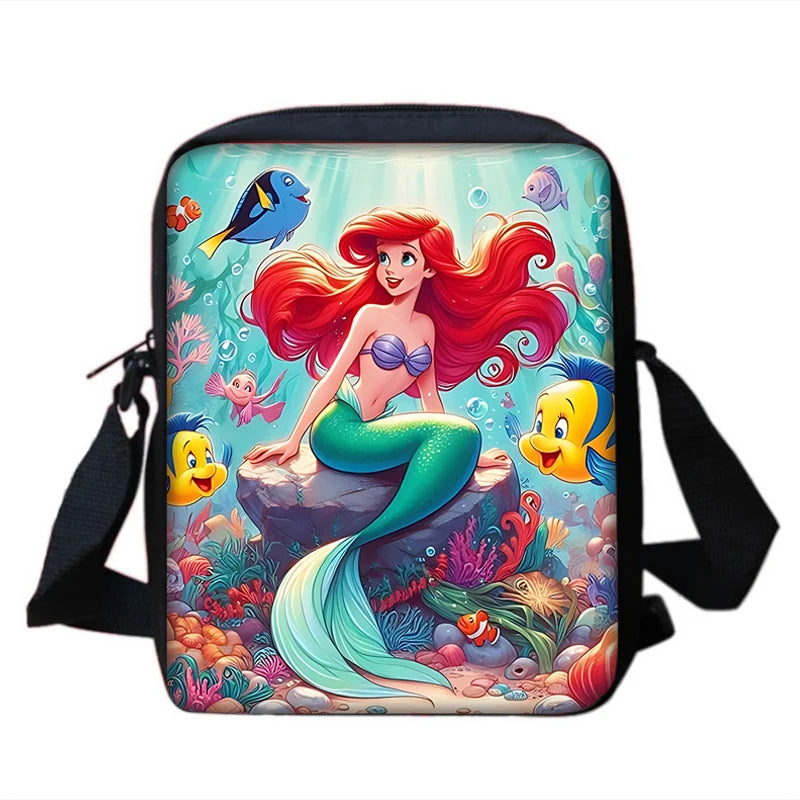 3Pcs Set Cute Princess Ariel Child Backpacks Shoulder Bag Pencil Case Pupil Large Capacity School Bags for Boys Girls Best Gift