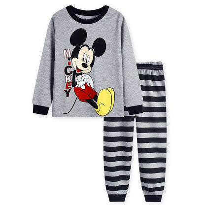 New Spring Autumn Children's Clothing Set Mickey Minnie girl boy Sleepwear Kids Pajamas Set Baby Girls Cotton Cartoon Pyjamas