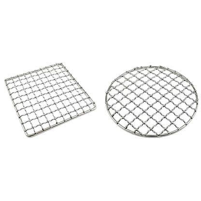 Stainless Steel Camping Grill Grate Mesh Pads Square Round Grilling Net Fire Cooking Outdoor Activities Traveling Picnic BBQ Pad