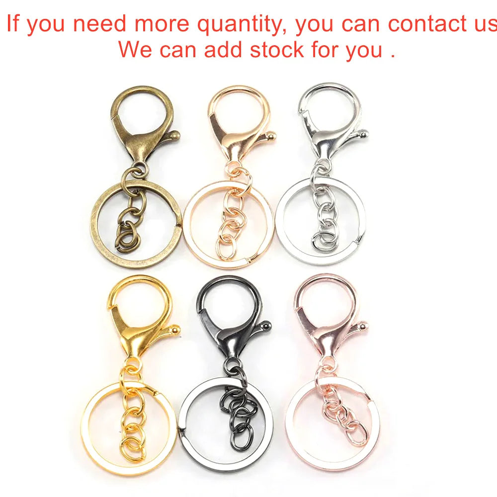 5pcs/lot Key Ring 30mm Keychain Long 70mm Lobster Clasp Key Hook Keyrings For Jewelry Making Finding DIY Key Chains Accessories