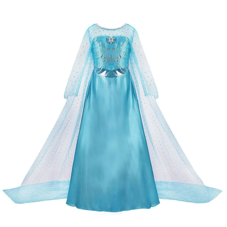 Girls Elsa Anna Dress Children Princess Carnival Dress Kids Jasmine Rapunzel Pageant Flower Disguise Cosplay Christmas Costume