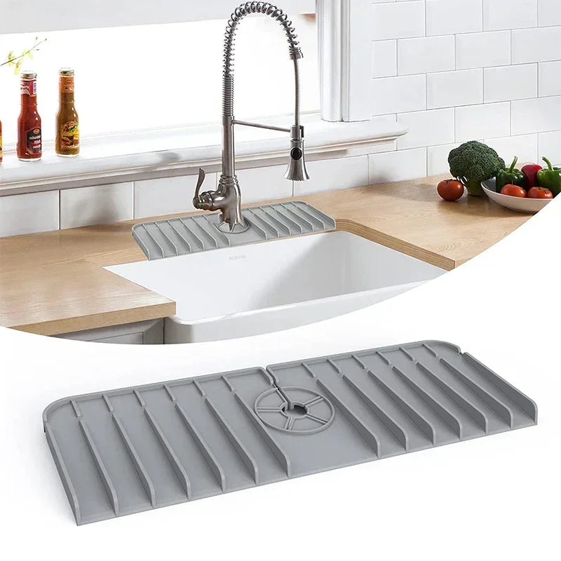 Sink Anti-spray and Drain Water Retaining Pad Silicone Faucet Splashproof Water Pad Absorbent Pad Bathroom Kitchen Accessories