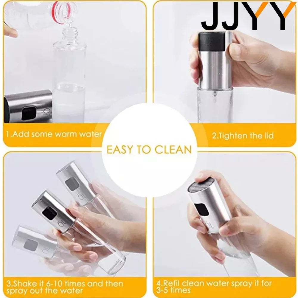 JJYY Kitchen Push Type Spray Olive Oil Sprayer Bottle Pump Oil Pot Leak-proof Grill Sprayer Oil Dispenser BBQ Gravy Boats Tools