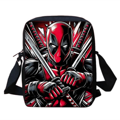 3Pcs Set Deadpools Heroes Child Backpacks Shoulder Bag Pencil Case Pupil Large Capacity School Bags for Boys Girls Best Gift