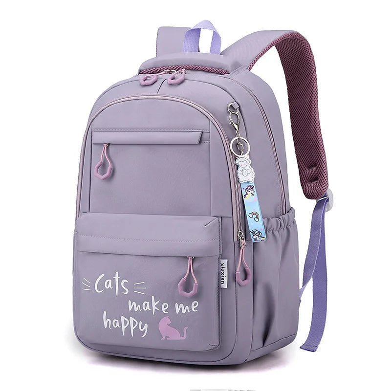 Fengdong Kawaii school Backpack for Girls cute School Bags Waterproof bookbag Teens College Student Large Travel Shoulder Bag