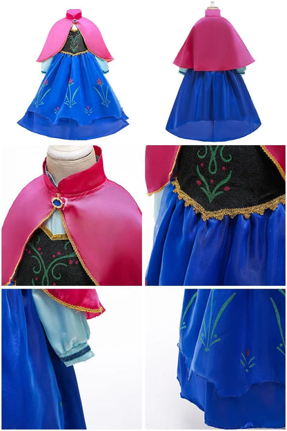 Girls Elsa Anna Dress Children Princess Carnival Dress Kids Jasmine Rapunzel Pageant Flower Disguise Cosplay Christmas Costume