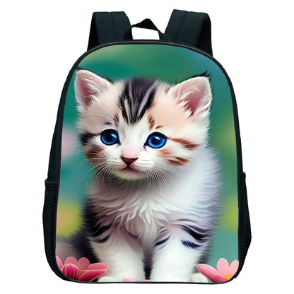 Cute Cat Print Backpack For Preschool Children Kitten Pattern School Bags Lightweight Boys Girls Kindergarten Backpack Kids Gifs