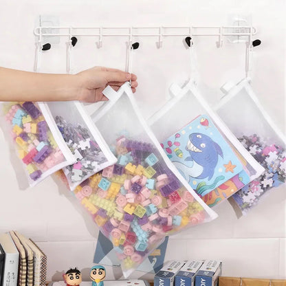 Children's puzzle building block toy storage classification bag transparent zipper mesh bag Storage Tools Cosmetic Organization