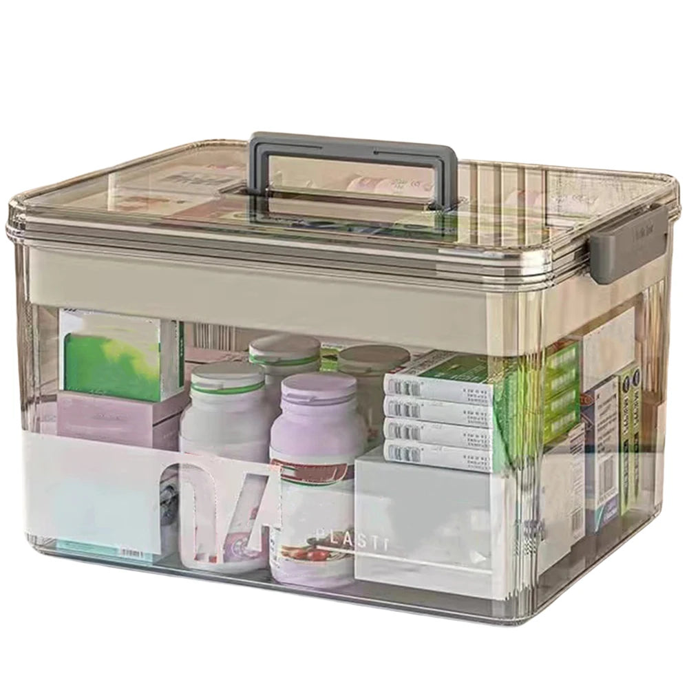 Medicine Box Drawer Home Light Luxury Transparent Multi layered Stackable Dust Proof Large Capacity Desktop Storage Organizer