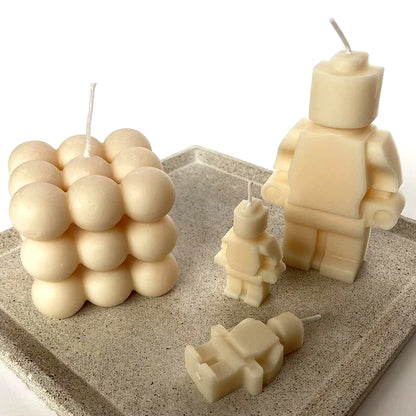 Creative Robot Silicone Candle Mold Concrete Plaster Chocolate Baking Mold Home Decoration Christmas Gifts Craft Supplies