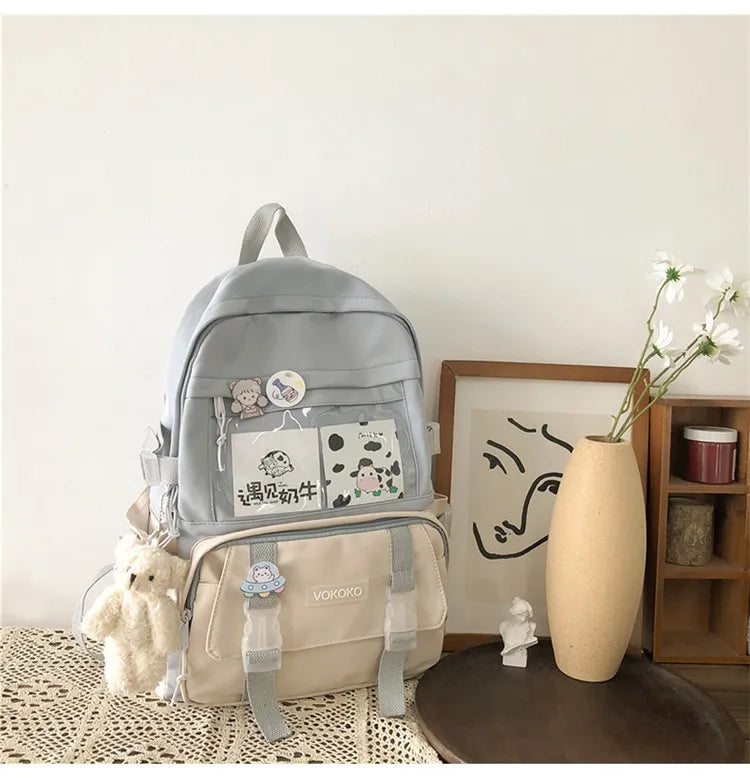 Kawaii Women Backpack Waterproof School Bag For Teenager Girl Student Bookbag Laptop Rucksack Cute Female Travel Bagpack Mochila