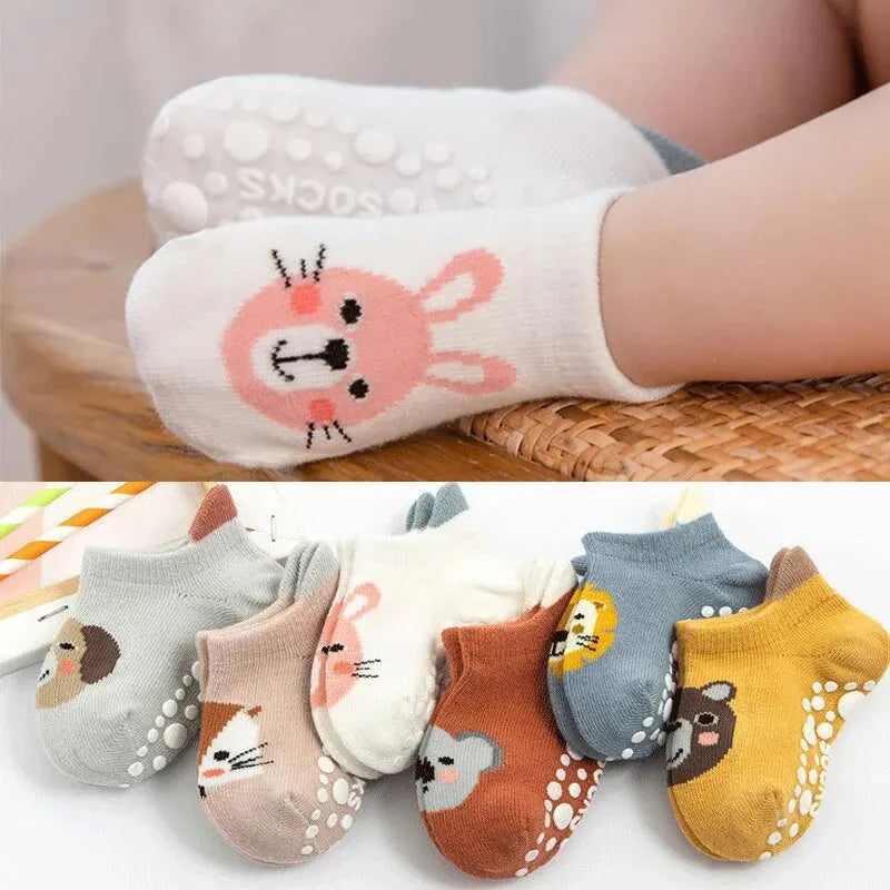 3 Pairs/Lot Newborn Baby Socks Kids Boys Girls Cotton Cartoon Soft Sock Children Toddler Non-Slip Short Socks For 0-3 Years