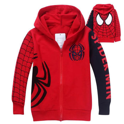 Boys Hoodies Sweatshirts Cartoon Spiderman Kids Outwear Zipper Hooded Clothes Fall 2024 New Spider man Children's Clothing