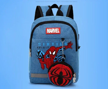 Disney Backpacks for Kids Preschool Child Captain America Spider Men Pattern School Bags Teenager Lightweight Cute Knapsack