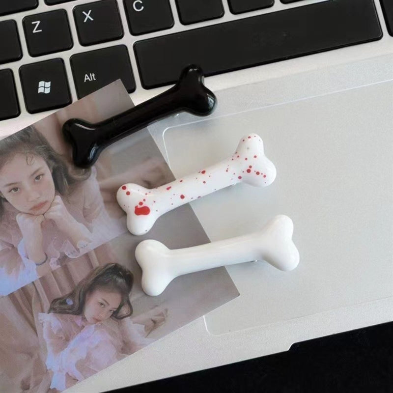 Cartoon Bone Hair Clip Resin Dog Bone Hair Pins Hair Clamps Y2K Hair Accessories for Girls Women Halloween Costume