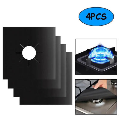 4pcs Gas Stove Protector gas Stove Cooker cover liner Sheild Clean Mat Kitchen Gas Stove Stovetop Protector Kitchen Accessories